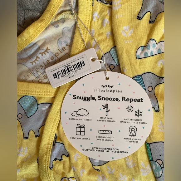 NEW Limited Edition Little Sleepies Elephant Snuggles Bamboo Crossover Set 0-3M - Picture 4 of 6